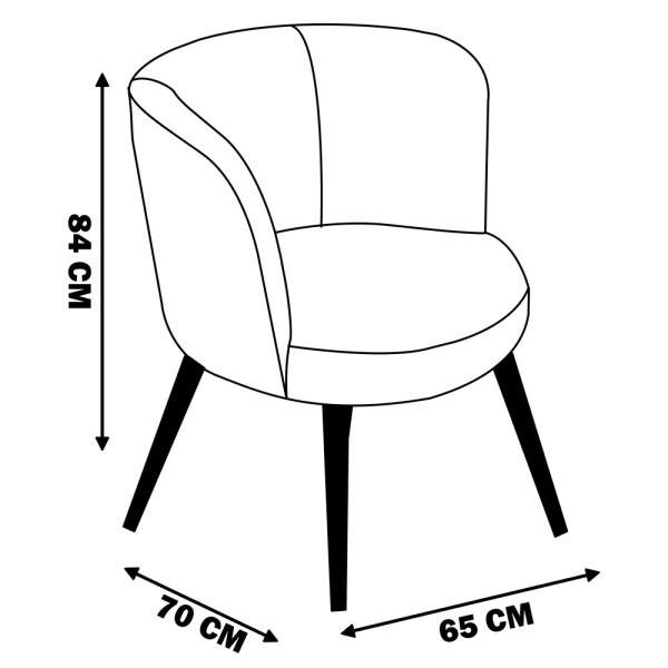 Poltrona Decorativa Sala de Estar Riverdale Linho Bege Debrum Bege Pés Fixo - Gran Belo - 2