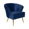 Poltrona Decorativa Sala de Estar Lucca Veludo Azul - Gran Belo - 1