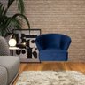 Poltrona Decorativa Sala de Estar Lucca Veludo Azul - Gran Belo - 6