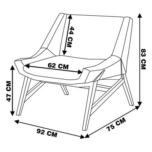 Kit 2 Poltronas Decorativas Annecy Linho Bege - Gran Belo - 3