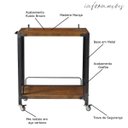 Ver imagem 2 de Carrinho Churrasco Mesa de Servir Multiuso Gourmet Churrasqueira Albury Grafite Madeira Maciça