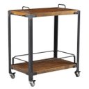 Ver imagem 1 de Carrinho Churrasco Mesa de Servir Multiuso Gourmet Churrasqueira Albury Grafite Madeira Maciça