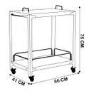 Ver imagem 3 de Carrinho Churrasco Mesa de Servir Multiuso Gourmet Churrasqueira Albury Grafite Madeira Maciça