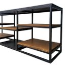 Ver imagem 5 de Rack Estilo Industrial Estrutura de Ferro e Prateleiras de Madeira