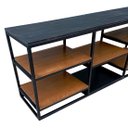 Ver imagem 3 de Rack Estilo Industrial Estrutura de Ferro e Prateleiras de Madeira