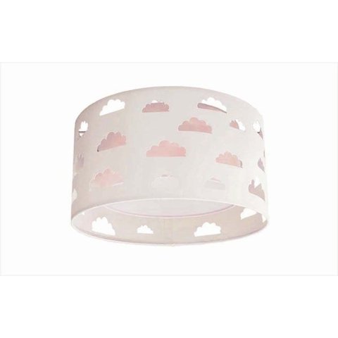 LUMINÁRIA INFANTIL PLAFON NUVENS DUPLO ROSA 30X16