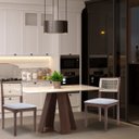 Ver imagem 4 de Conjunto Mesa Shell com Tampo de Vidro 160x90cm e 6 Cadeiras Nivea Amêndoa - Gran Belo
