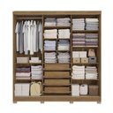 Ver imagem 6 de Guarda-roupa Casal Kappesberg 3 Portas Reversiveis de Correr 3 Espelhos 2 Cabideiros Nogueira