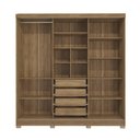 Ver imagem 5 de Guarda-roupa Casal Kappesberg 3 Portas Reversiveis de Correr 3 Espelhos 2 Cabideiros Nogueira