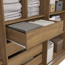 Ver mais imagens de Guarda-roupa Casal Kappesberg 3 Portas Reversiveis de Correr 3 Espelhos 2 Cabideiros Nogueira
