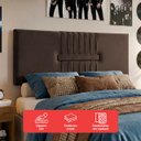 Ver imagem 4 de Cabeceira Painel Estofada Nevada Suede Marrom Casal 1,40m para Cama Box
