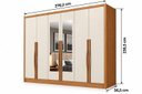 Ver imagem 5 de Guarda-Roupa Casal 6 Portas 6 Gavetas com Espelho 100% MDF Reno 276x236cm Marrom/Cumaru/Fendi