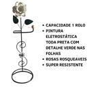 Ver imagem 4 de Suporte Porta Papel Higiênico 1 Rolo em Ferro de Chão Artesanal com Rosas:branco