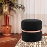 Puff Decorativo Sala de Estar Nimes Veludo Preto - Gran Belo - 6