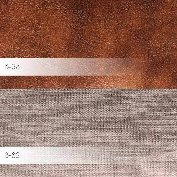 Poltrona Decorativa Sala de Estar Évora Pvc Marrom/Linho Bege - Gran Belo - 4