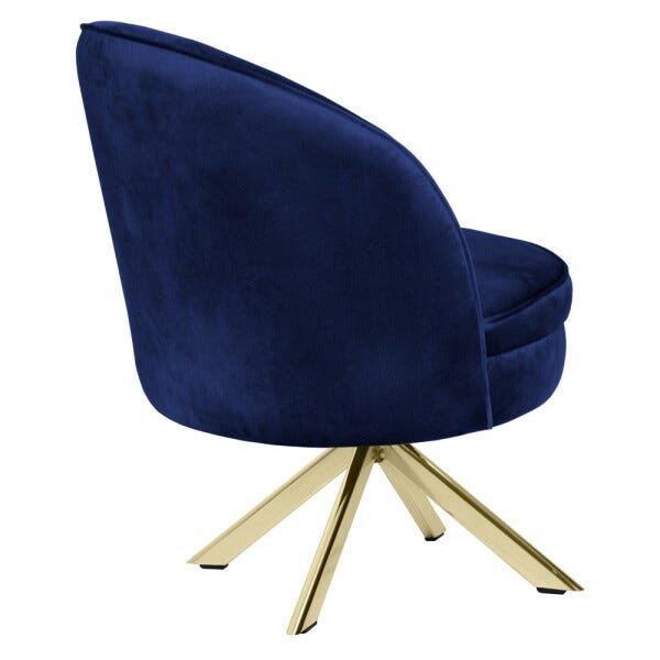 Kit 2 Poltronas Decorativa Kassel Veludo Azul Bic - Gran Belo - 7