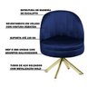 Kit 2 Poltronas Decorativa Kassel Veludo Azul Bic - Gran Belo - 3
