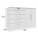 Ver imagem 6 de Cômoda CR35478 5 Gavetas 2 Portas MDP Branco Multimóveis