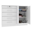 Ver imagem 3 de Cômoda CR35478 5 Gavetas 2 Portas MDP Branco Multimóveis