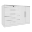 Ver imagem 2 de Cômoda CR35478 5 Gavetas 2 Portas MDP Branco Multimóveis