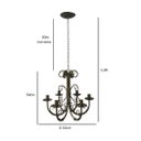Ver imagem 4 de Lustre Luminária Ferro 6 Bocais Decoração Sala Pendente