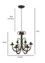 Ver imagem 4 de Lustre Luminária Ferro 6 Bocais Decoração Sala Pendente