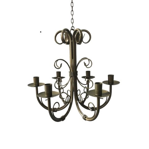 Lustre Luminária Ferro 6 Bocais Decoração Sala Pendente