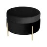 Puff Decorativo Sala de Estar 60cm Bonn Veludo Preto - Gran Belo - 1