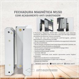 Fechadura Magnética Eletroímã M150 sem Sensor - Ipec - Preto - 3