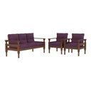 Ver imagem 2 de Jogo Sofá Madeira Maciça 3 Lugares e 2 Poltronas Liz Multimóveis Vcr7001 - Lilás