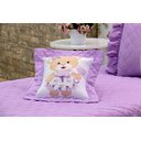 Ver imagem 3 de Kit Colcha Cobre Leito Solteiro Infantil Juvenil 3 Peças Ursinha com Babados Lilás