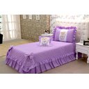 Ver imagem 1 de Kit Colcha Cobre Leito Solteiro Infantil Juvenil 3 Peças Ursinha com Babados Lilás