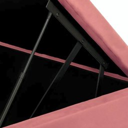 Base Box Baú Solteiro 88x188x35 Suede com Pistão a Gás - Rosa - 5