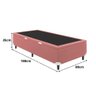 Base Box Baú Solteiro 88x188x35 Suede com Pistão a Gás - Rosa - 2