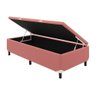 Base Box Baú Solteiro 88x188x35 Suede com Pistão a Gás - Rosa - 3