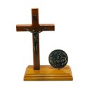 Ver imagem 5 de Crucifixo de Mesa com Medalha Sagrada Família 20 Cm