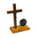 Ver imagem 2 de Crucifixo de Mesa com Medalha Sagrada Família 20 Cm