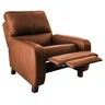 Poltrona do Papai Reclinável Manual Viena Two Way Couro Marrom Claro - Gran Belo - 6