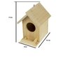 Casinha Pássaro Ninho Comedoro em Madeira Crua - 2