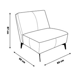 Poltrona Decorativa Sala de Estar Sem Braço Frances Confort Couro Vinho - Gran Belo - 2