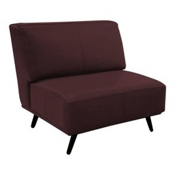 Poltrona Decorativa Sala de Estar Frances Retrô Couro Bordô - Gran Belo - 1