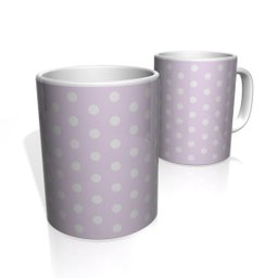 Caneca De Porcelana Nerderia e Lojaria roxo bolinhas brancas 2 colorido - 1