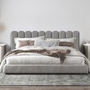 Ver imagem 4 de Cabeceira Modulada Estofada Adesiva Nuvem 2 Módulos 60x20cm Cinza