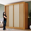Ver imagem 7 de Guarda-Roupa para Quarto Casal 2 Portas Milano MDF Marrom/Cinamomo/Off White