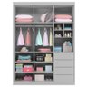 Guarda Roupa Cinza 3 Portas e 4 Gavetas Pérola - Phoenix Baby - 3