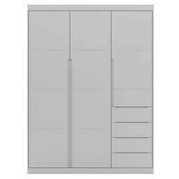 Guarda Roupa Cinza 3 Portas e 4 Gavetas Pérola - Phoenix Baby - 2