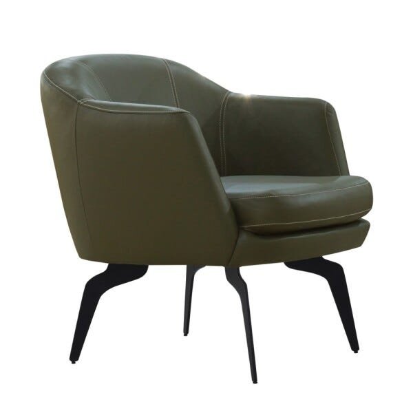Poltrona Decorativa Sala de Estar Rene Spider Couro Verde - Gran Belo - 5
