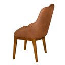 Ver imagem 5 de Kit 2 Cadeira de Jantar Estofada Ísis Corano Bege Base Madeira Castanho