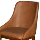 Ver imagem 3 de Kit 2 Cadeira de Jantar Estofada Ísis Corano Bege Base Madeira Castanho