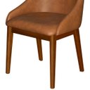 Ver imagem 4 de Kit 2 Cadeira de Jantar Estofada Ísis Corano Bege Base Madeira Castanho